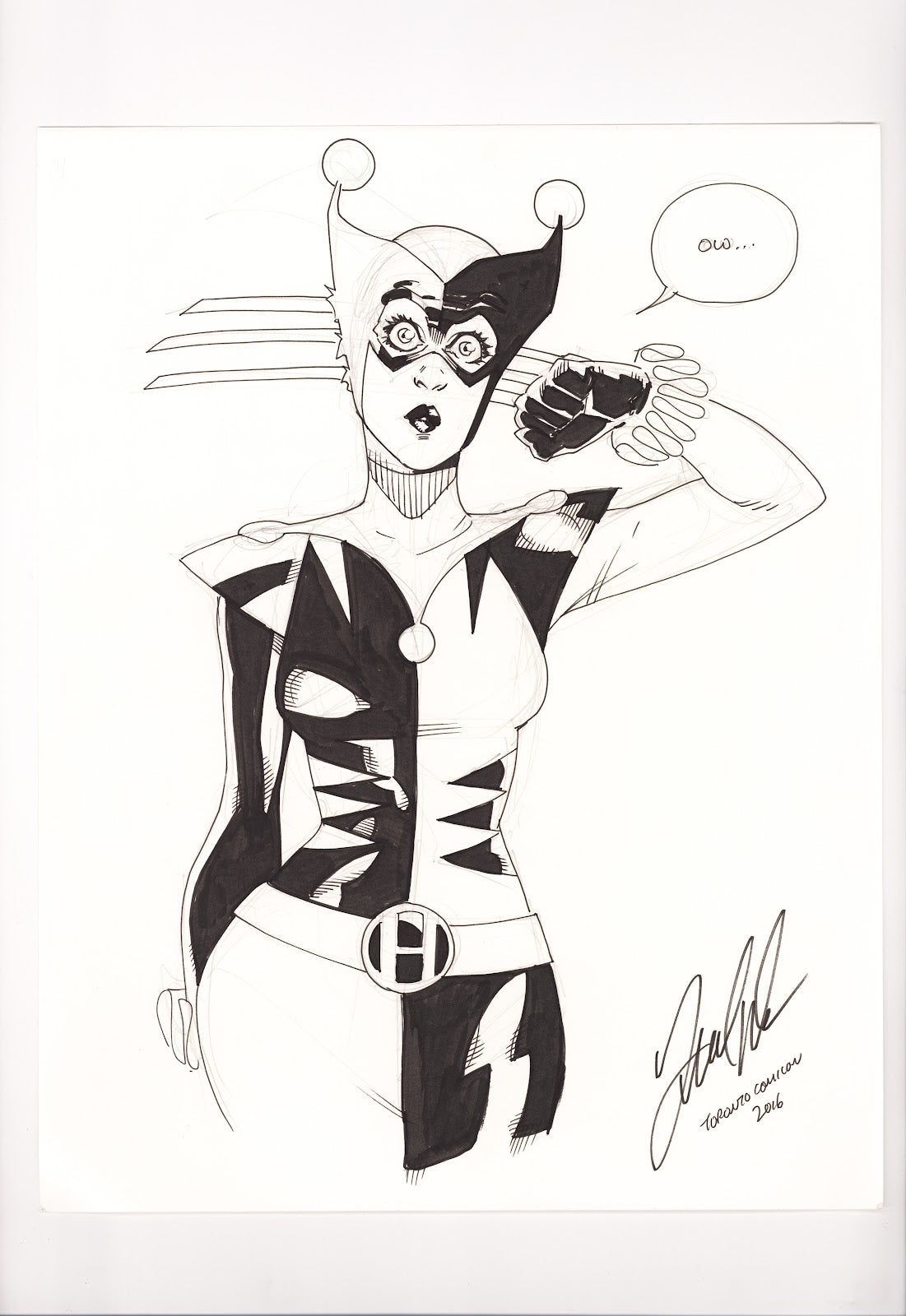 Leonard Kirk Harley Quinn as Wolverine Convention Sketch [nn] (2016) 