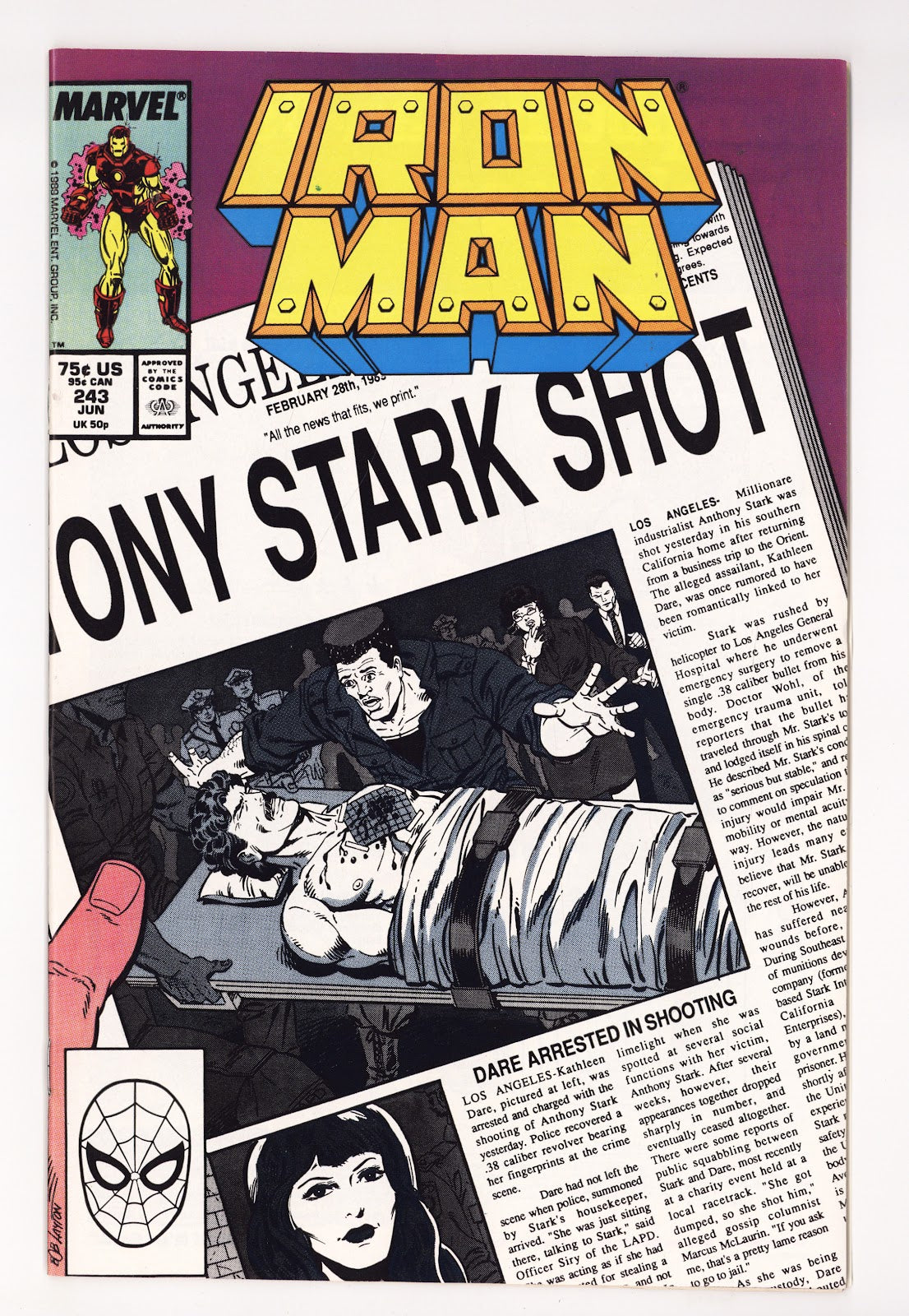 Iron Man Vol 1 243  High Grade   (1989)     