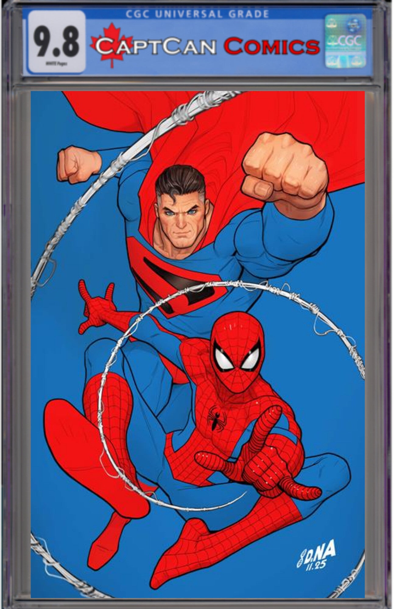 DC MARVEL SUPERMAN SPIDER-MAN #1 (ONE SHOT) CVR Q DAVID NAKAYAMA KINGDOM COME SUPERMAN & SPIDER-MAN CARD STOCK VAR