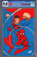 DC MARVEL SUPERMAN SPIDER-MAN #1 (ONE SHOT) CVR Q DAVID NAKAYAMA KINGDOM COME SUPERMAN & SPIDER-MAN CARD STOCK VAR thumbnail