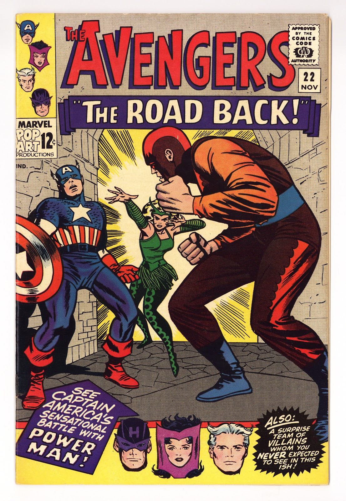 The Avengers Vol 1 22  VF+ (8.5) Colour Touch  (1965)     