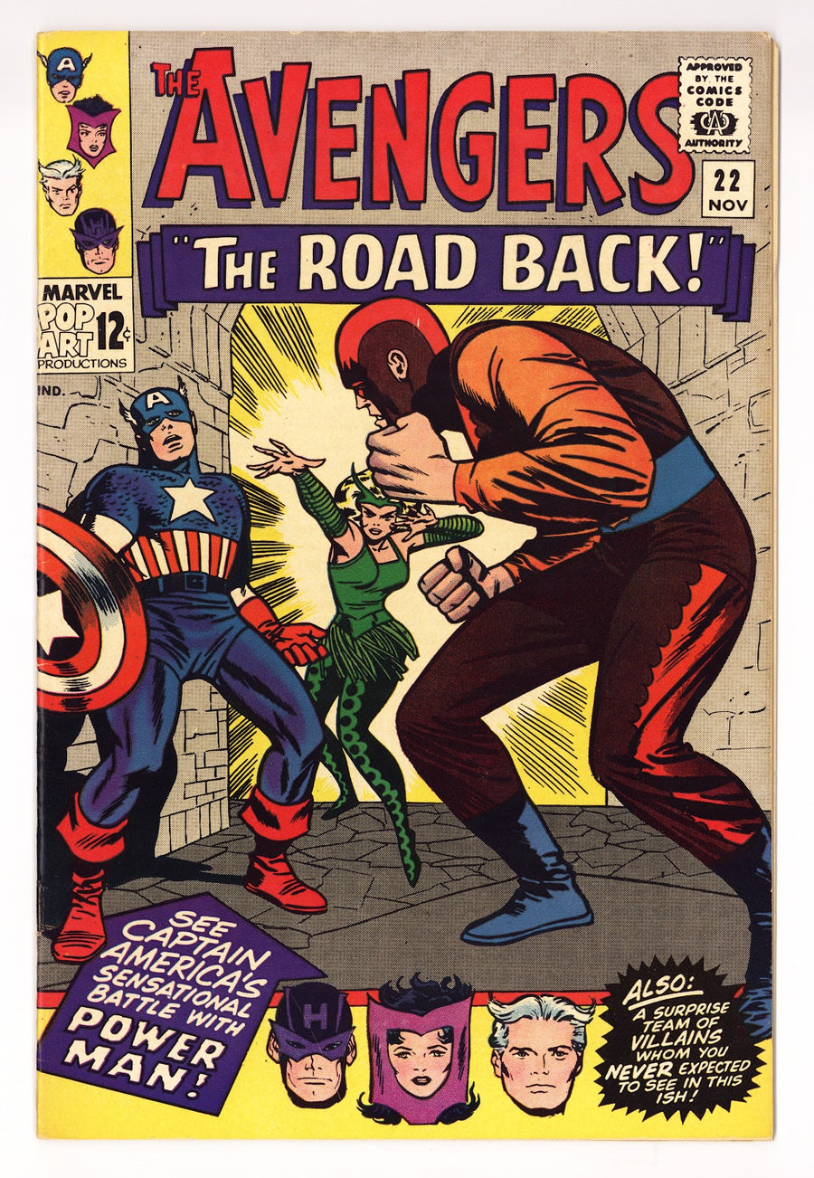 The Avengers Vol 1 22  VF+ (8.5) Colour Touch  (1965)     