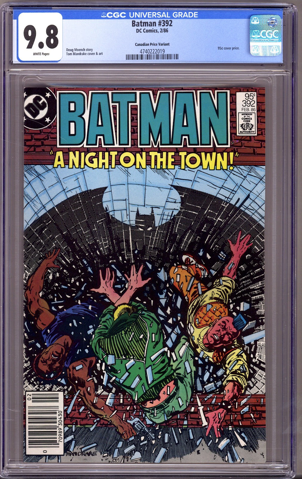 Batman Vol 1 392 CGC 9.8 (NM/M) (1986) Canadian Price Variant 
