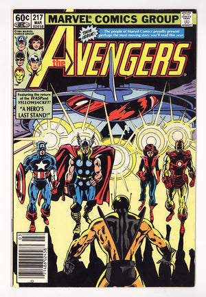 The Avengers Vol 1 217 Mid Grade (1982) Newsstand