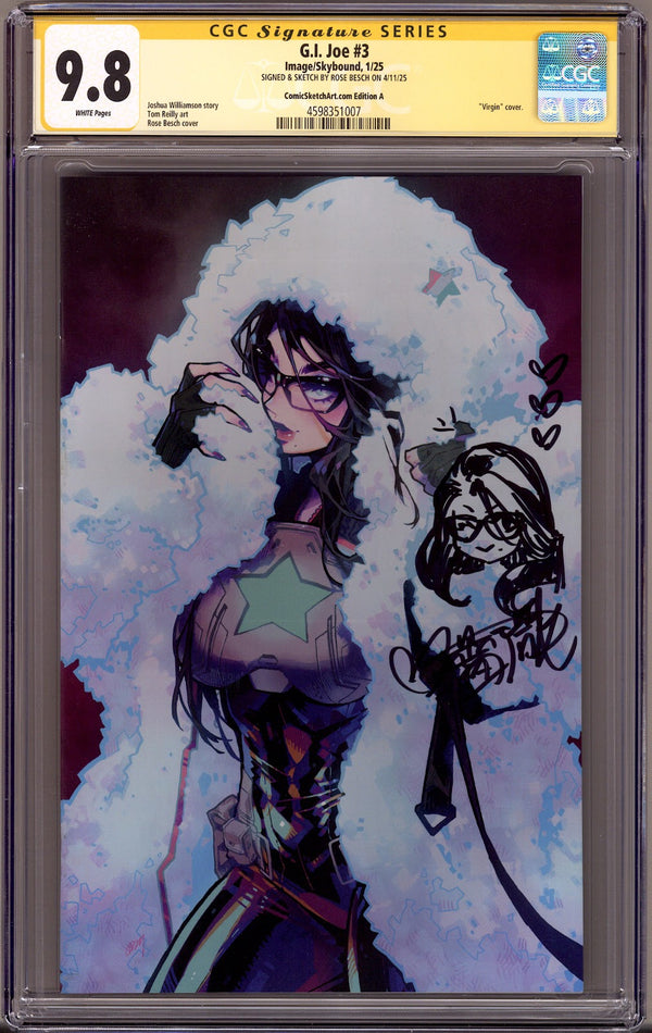 G.I. Joe   3 CGC 9.8 (NM/M)   (2025) Besch Virgin  Exclusive Variant  Signed / Remarked x1 Cover Rose Besch