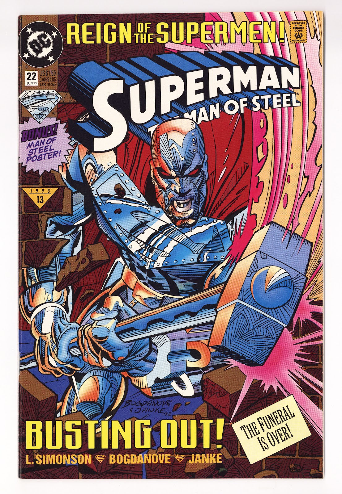 Superman: The Man of Steel 22 High Grade (1993) Direct 