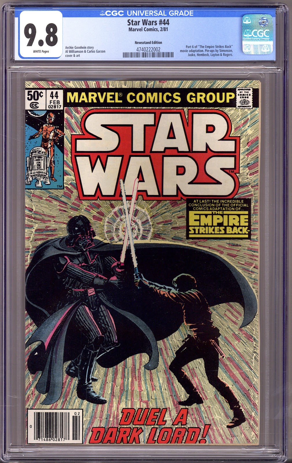 Star Wars Vol 1 44 CGC 9.8 (NM/M) (1981) Newsstand 