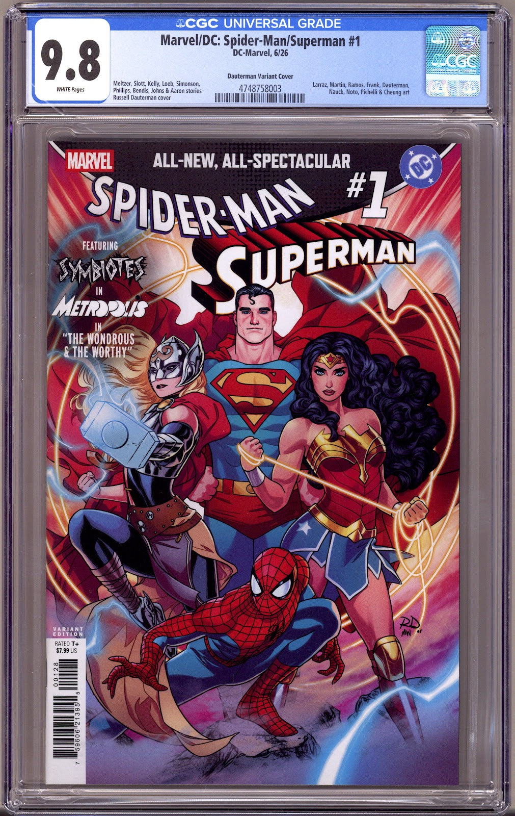 Marvel / DC: Spider-Man / Superman 1 CGC 9.8 (NM/M) (2026) Dauterman Variant 