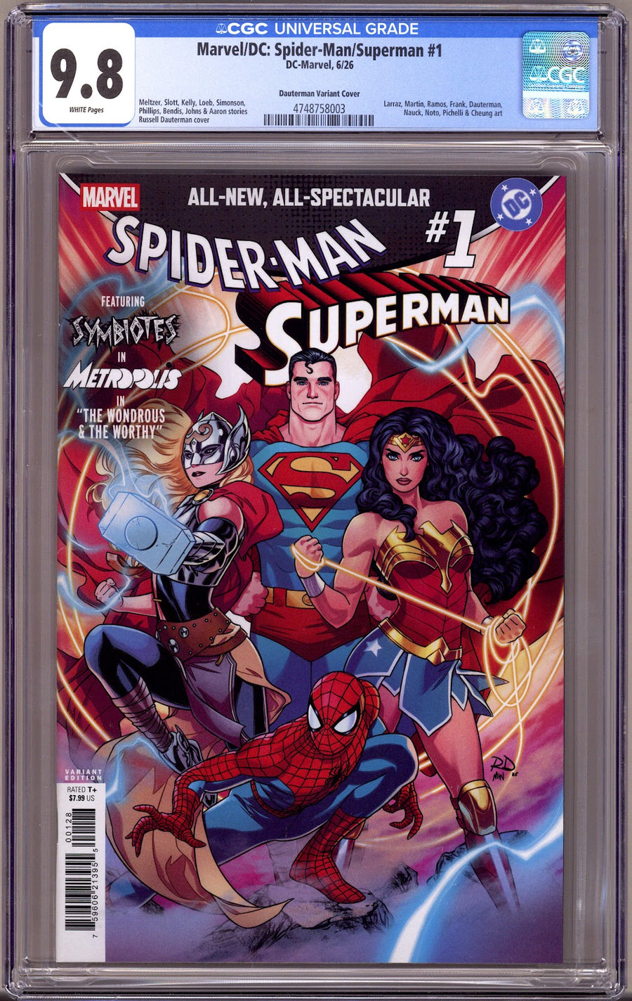 Marvel / DC: Spider-Man / Superman 1 CGC 9.8 (NM/M) (2026) Dauterman Variant 