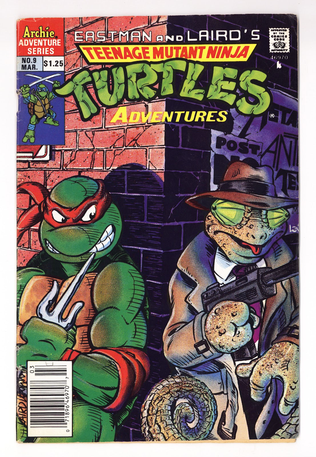 Teenage Mutant Ninja Turtles Adventures Vol 2 9  Very Low Grade   (1990) Newsstand   Canadian - Newsstand  