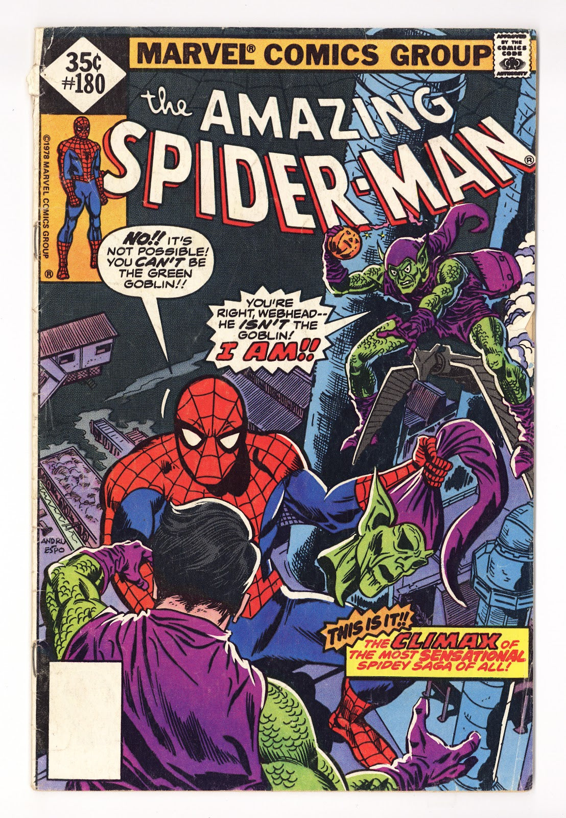 The Amazing Spider-Man Vol 1 180 GD/VG (3.0) (1978) Whitman 