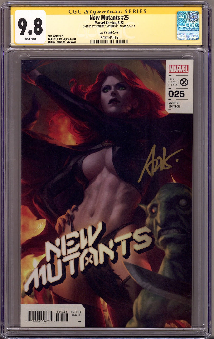 New Mutants Vol 4 25 CGC 9.8 (NM/M) (2022) Artgerm Variant Signed x1 Cover Artgerm 