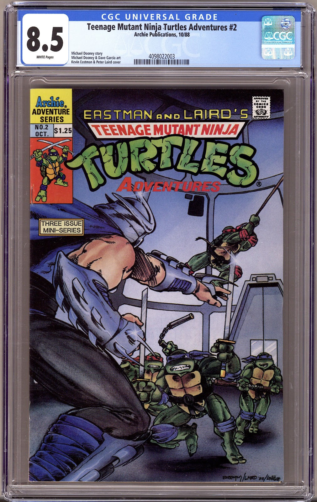 Teenage Mutant Ninja Turtles Adventures Vol 1 2 CGC 8.5 (VF+)   (1988)   Canadian Price Variant