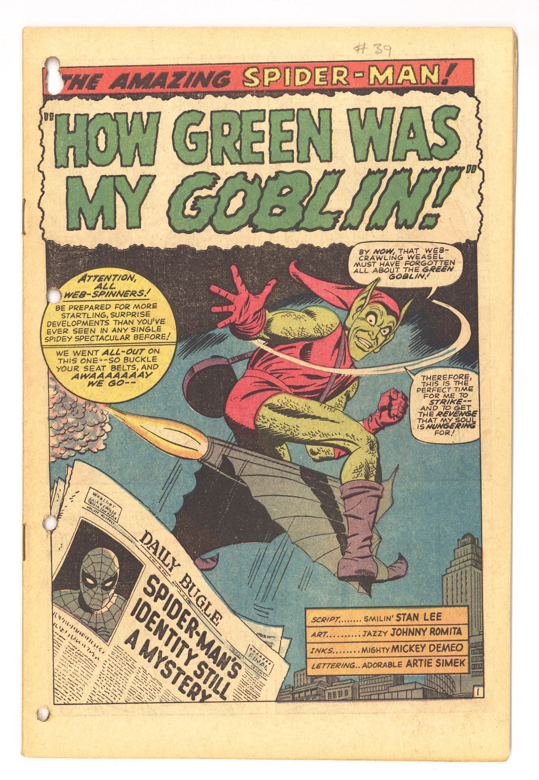 The Amazing Spider-Man Vol 1 39 Coverless (1966) 