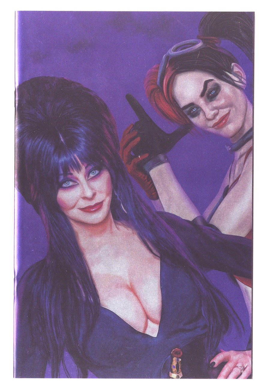 Harley Quinn x Elvira 1 NM- (9.2) (2025) Spears Purple Foil Virgin Variant 
