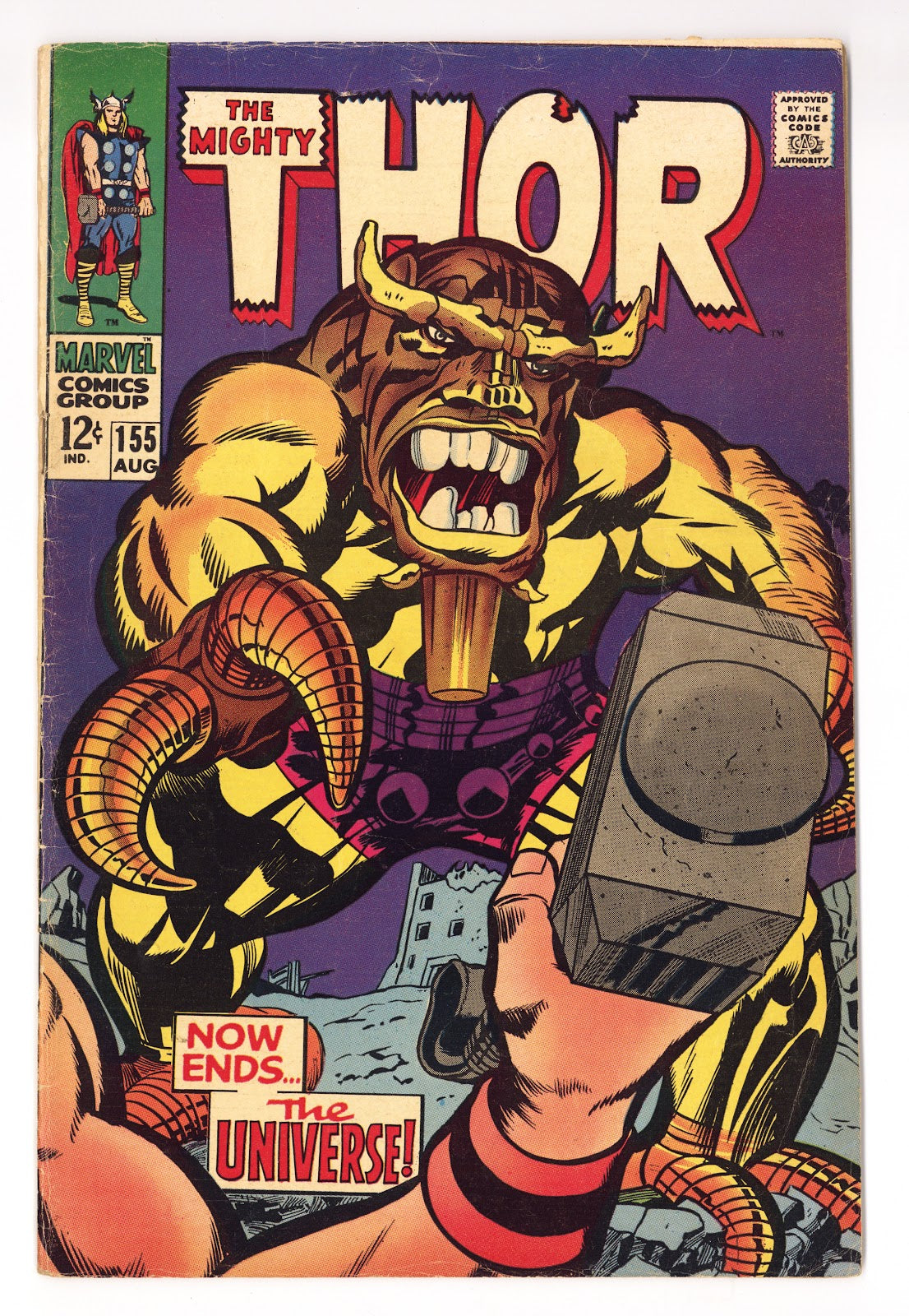Thor Vol 1 155 VG+ (4.5) Miscut (1968) 