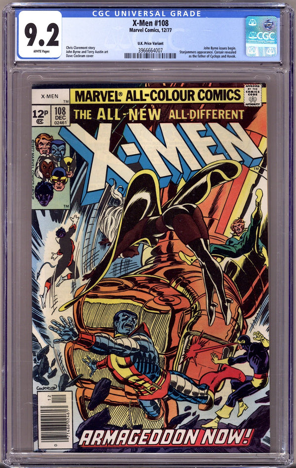 The X-Men Vol 1 108 CGC 9.2 (NM-) (1977) U.K. Price Variant