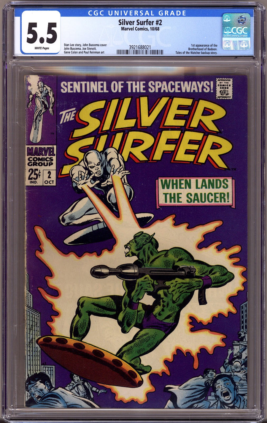 The Silver Surfer Vol 1 2 CGC 5.5 (FN-)   (1968)