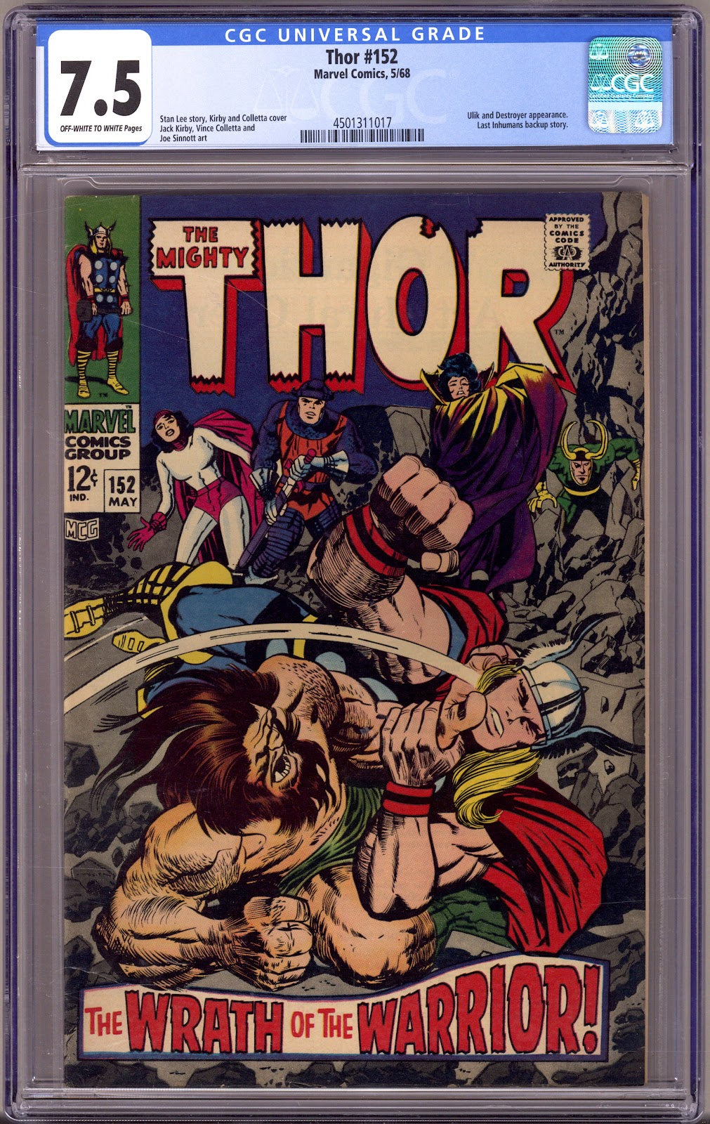 Thor Vol 1 152 CGC 7.5 (VF-)   (1968)     