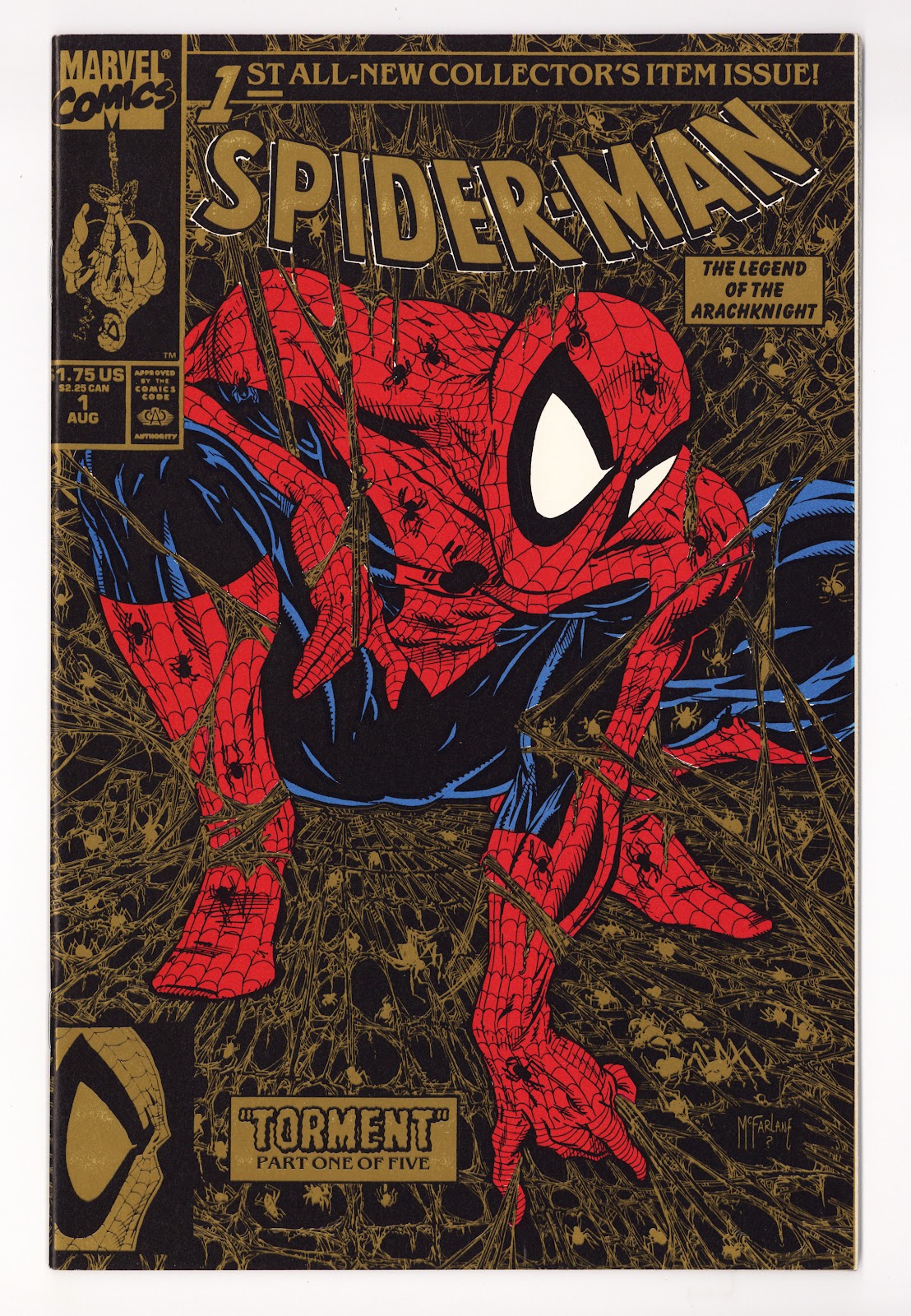 Spider-Man Vol 1 1 NM- (9.2) (1990) Gold 2nd Print 