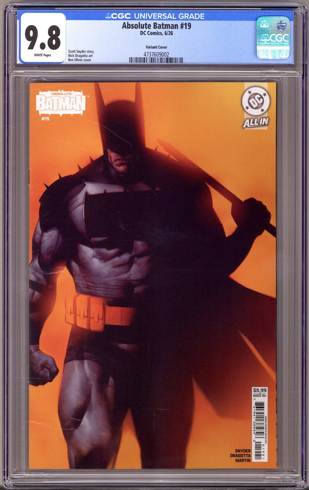 Absolute Batman 19 CGC 9.8 (NM/M) (2026) Oliver Variant 
