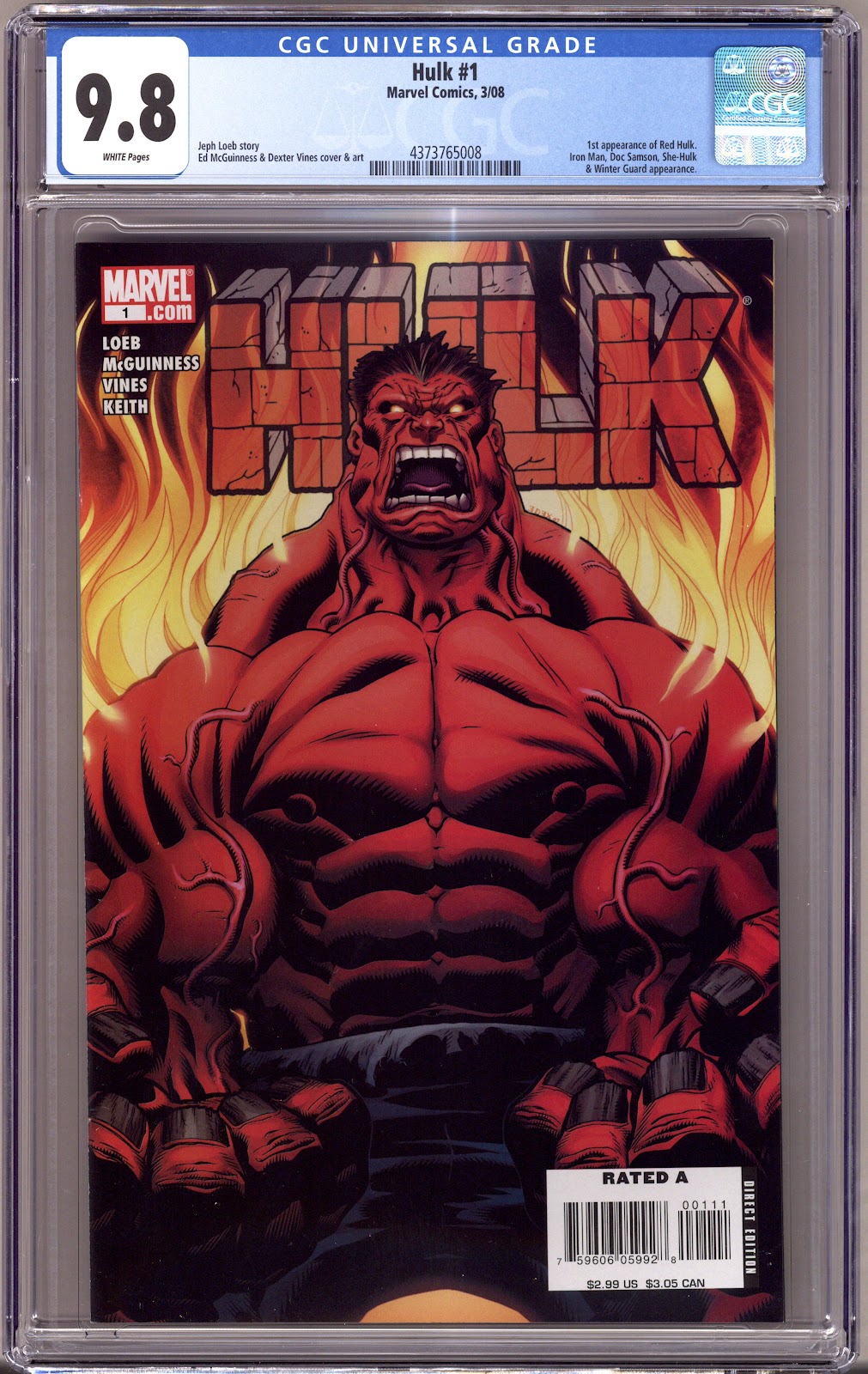 Hulk Vol 1 1 CGC 9.8 (NM/M)   (2008)     