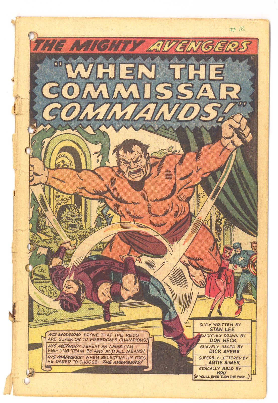 The Avengers Vol 1 18 Coverless (1965) 