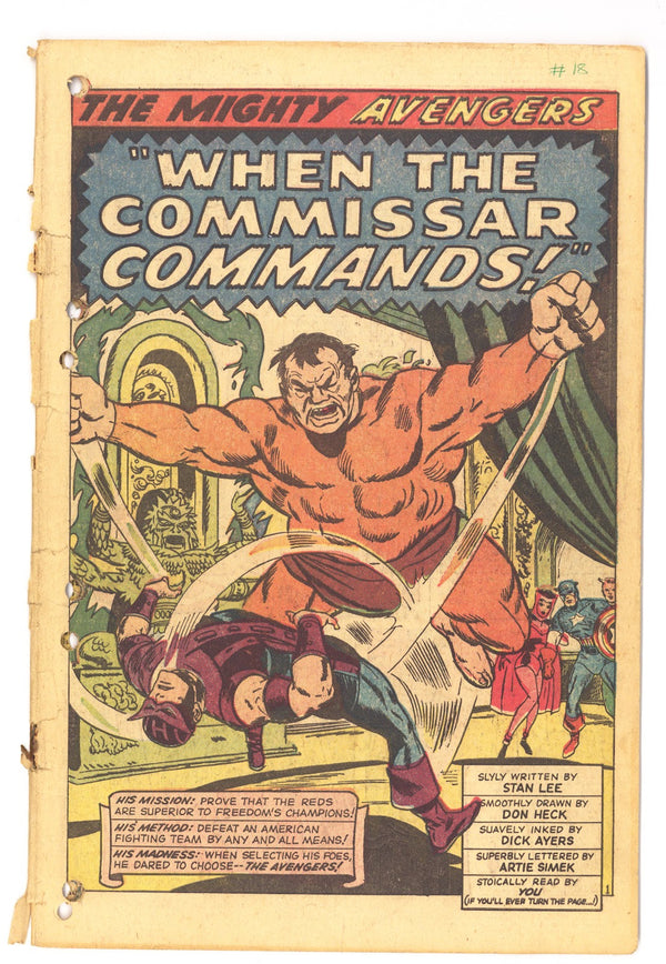 The Avengers Vol 1 18 Coverless (1965)