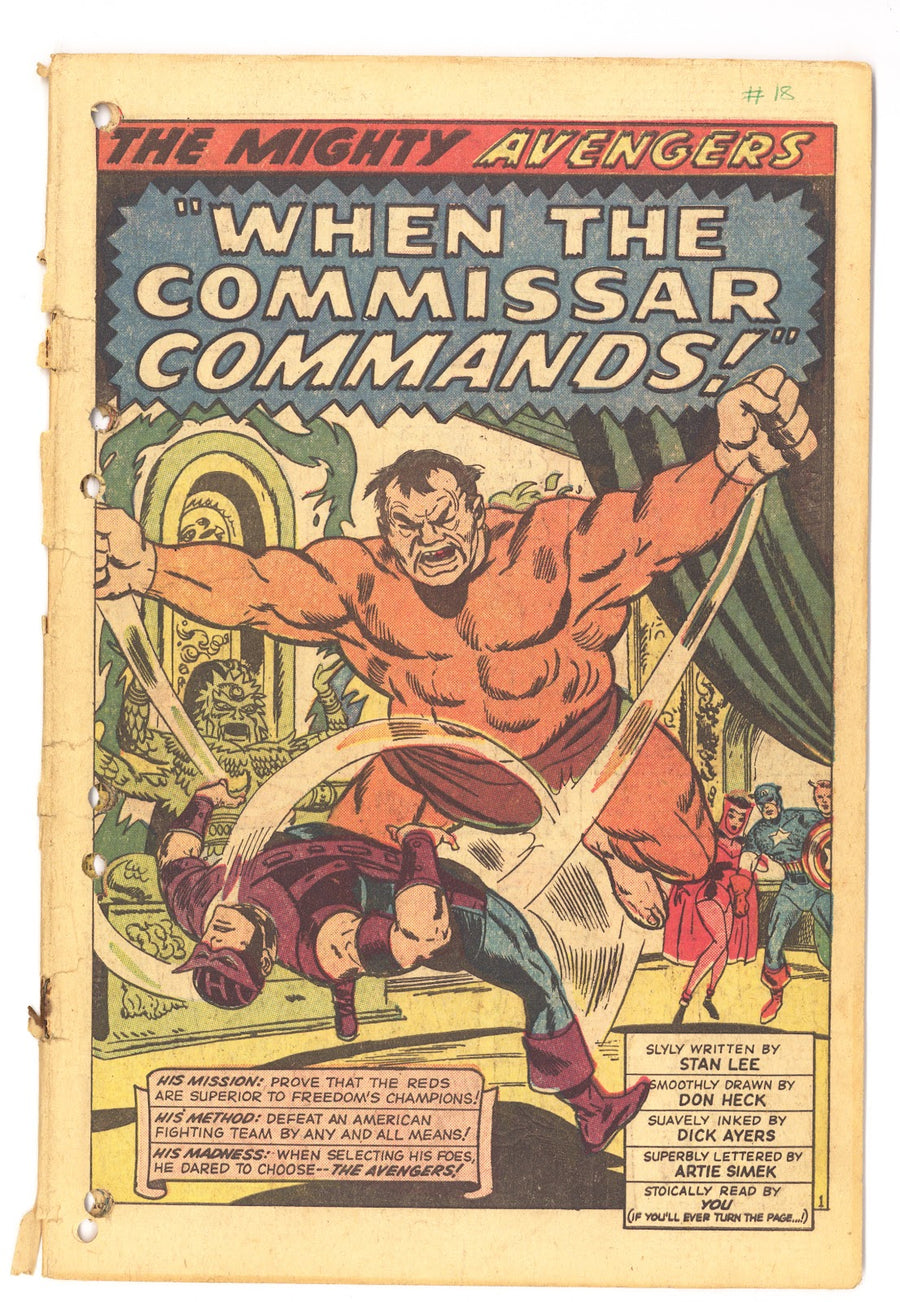 The Avengers Vol 1 18 Coverless (1965) 