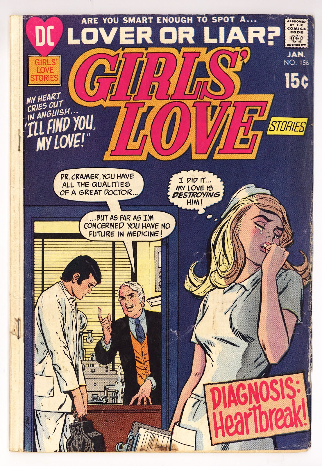 Girls' Love Stories 156 GD+ (2.5) (1971) 