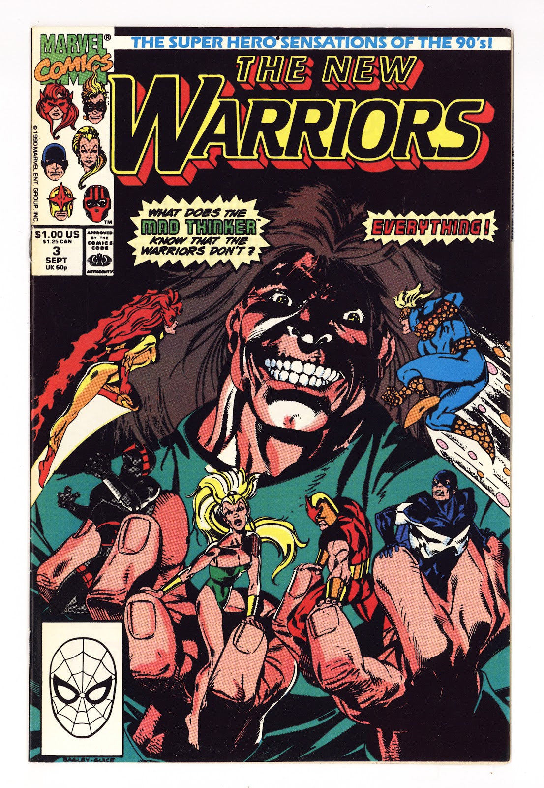 The New Warriors Vol 1 3 Mid Grade (1990) Direct 