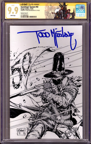 Gunslinger Spawn   50 CGC 9.9 (MINT)   (2026) McFarlane Virgin Sketch Incentive Variant  Signed x1 Cover Todd McFarlane