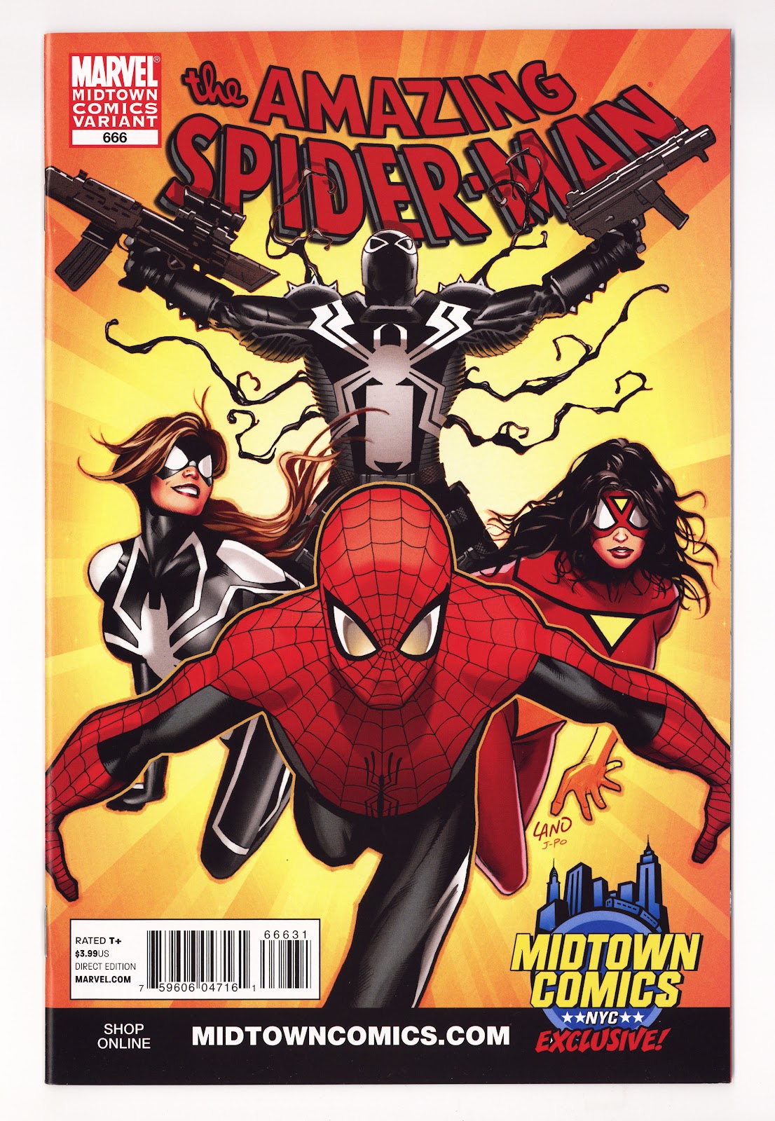 The Amazing Spider-Man Vol 2 666  VF/NM (9.0)   (2011) Land   Midtown Comics Variant - Greg Land Cover