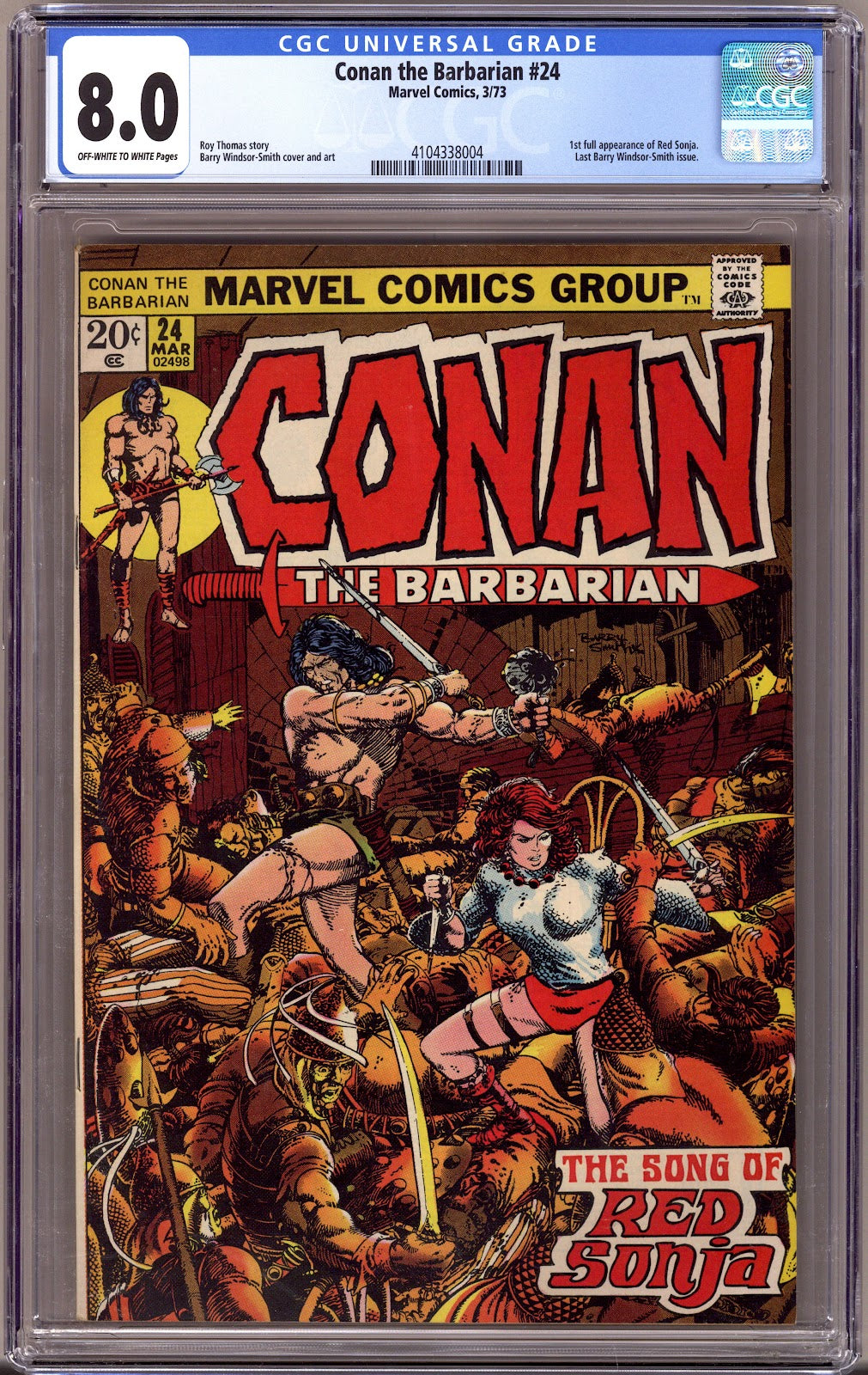 Conan the Barbarian Vol 1 24 CGC 8.0 (VF)   (1973)