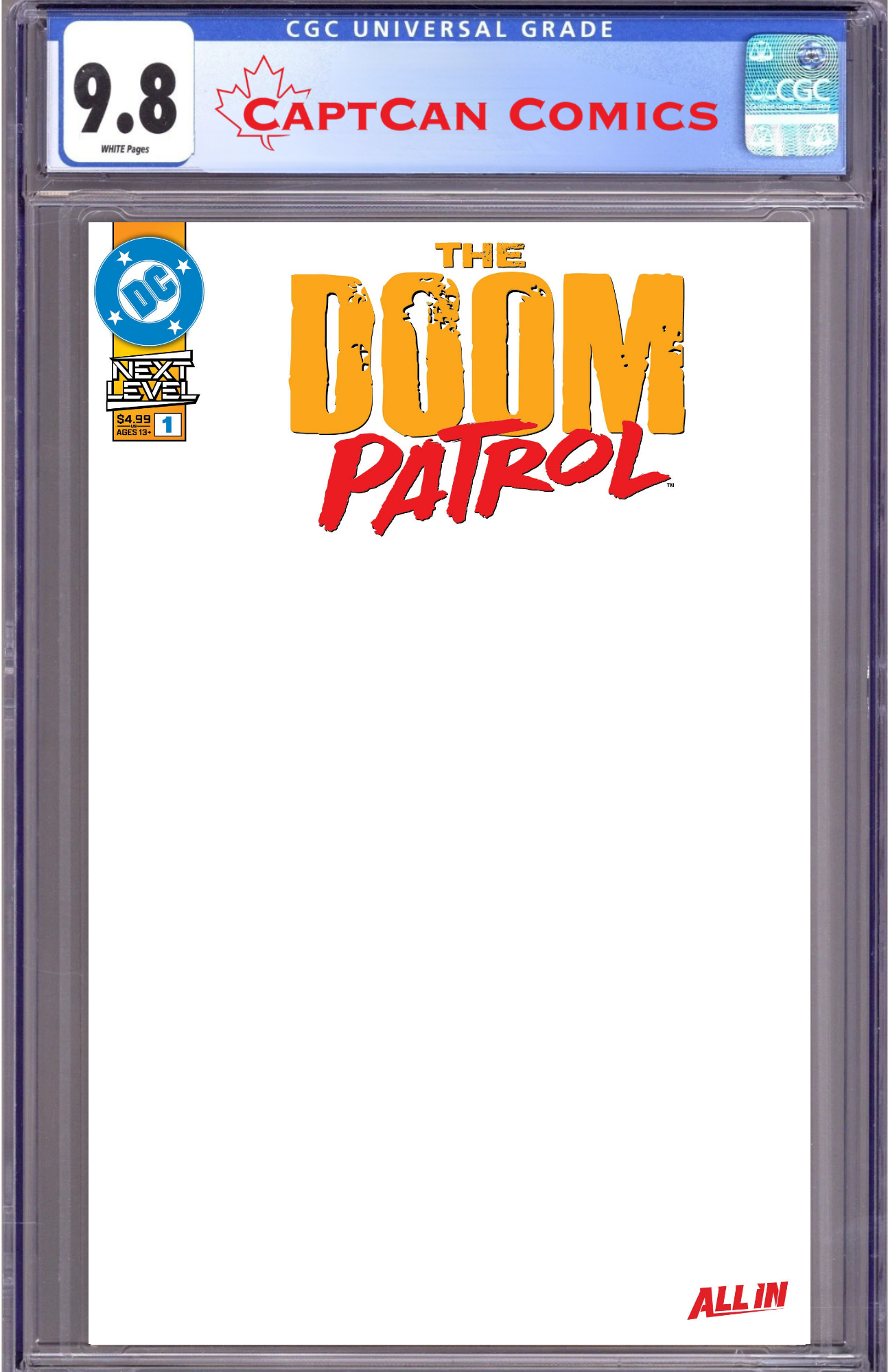 DOOM PATROL #1 CVR E BLANK CARD STOCK VAR