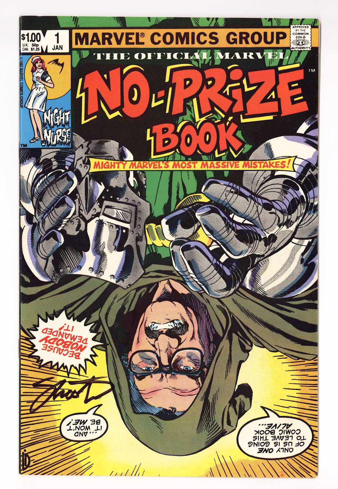 The Marvel No-Prize Book Vol 1 1  FN/VF (7.0)   (1983)     Signed x  Jim Shooter 