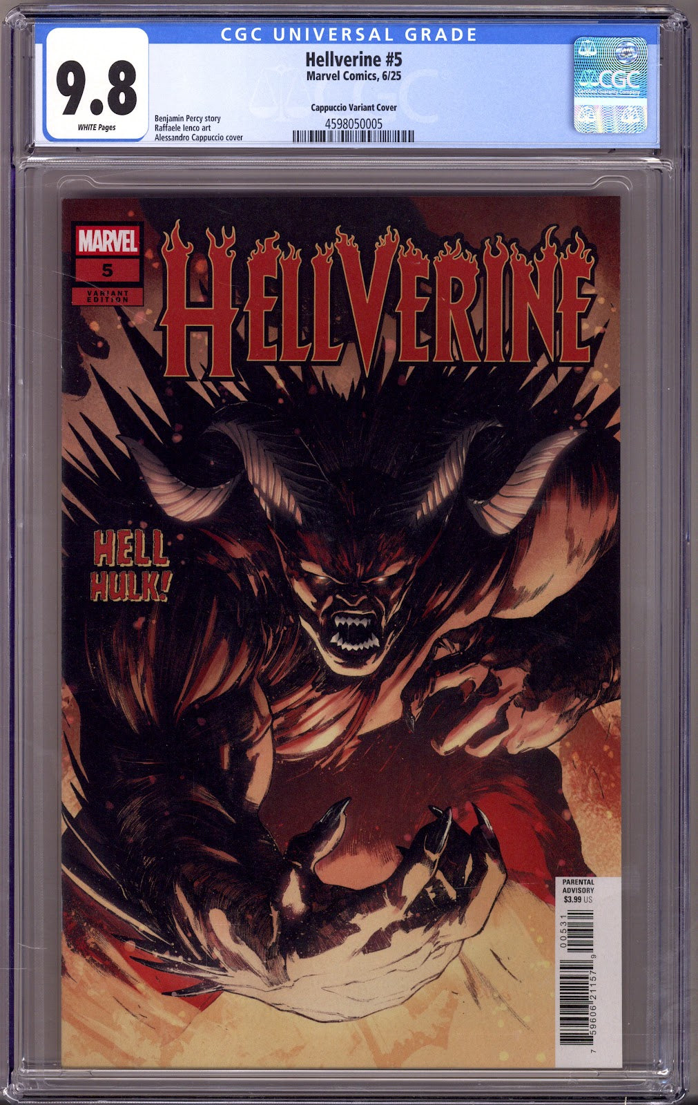 Hellverine Vol 2 5 CGC 9.8 (NM/M) (2025) Cappuccio Variant 