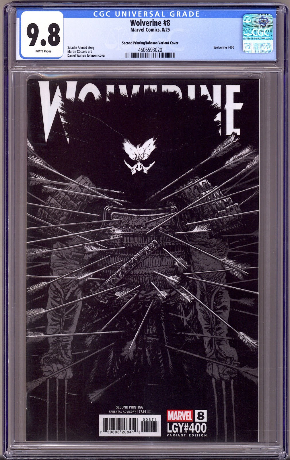Wolverine Vol 8 8 (400) CGC 9.8 (NM/M)   (2025) Johnson   2nd Print  