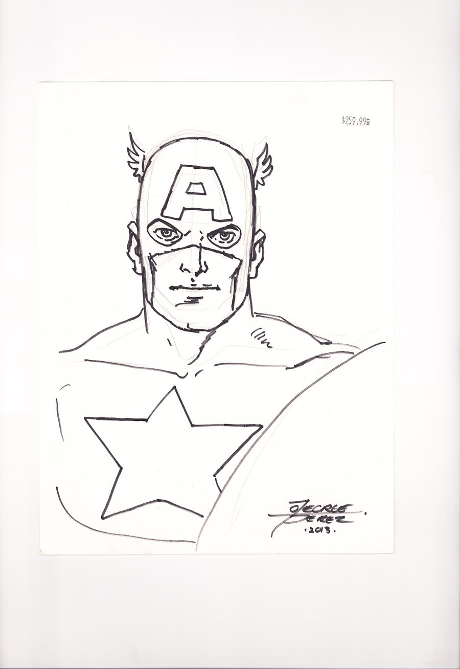 George Perez Captain America Convention Sketch [nn] (2013) 