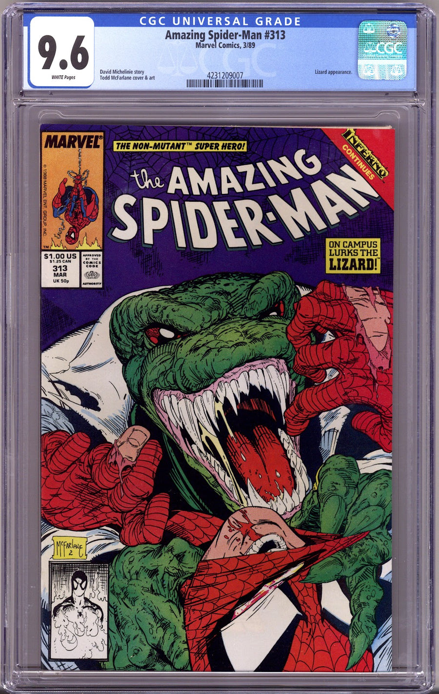 The Amazing Spider-Man Vol 1 313 CGC 9.6 (NM+)   (1989)
