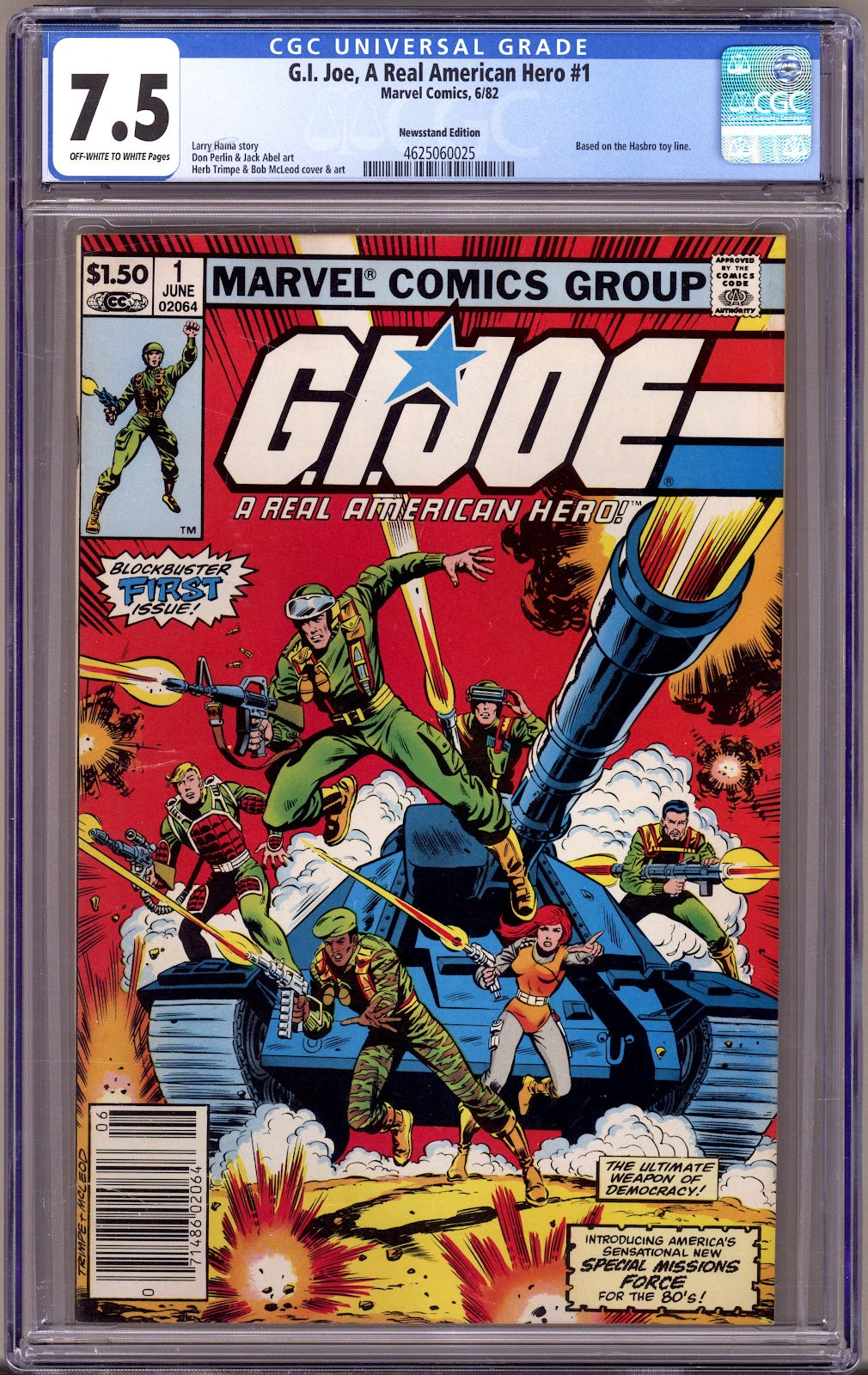 G.I. Joe, A Real American Hero 1 CGC 7.5 (VF-) (1982) Newsstand 