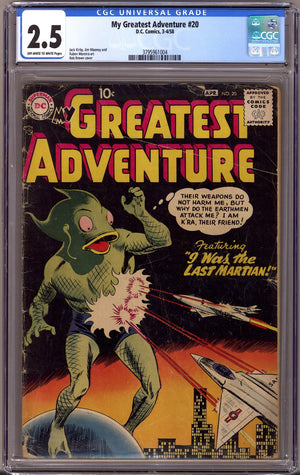 My Greatest Adventure Vol 1 20 CGC 2.5 (GD+)   (1958)