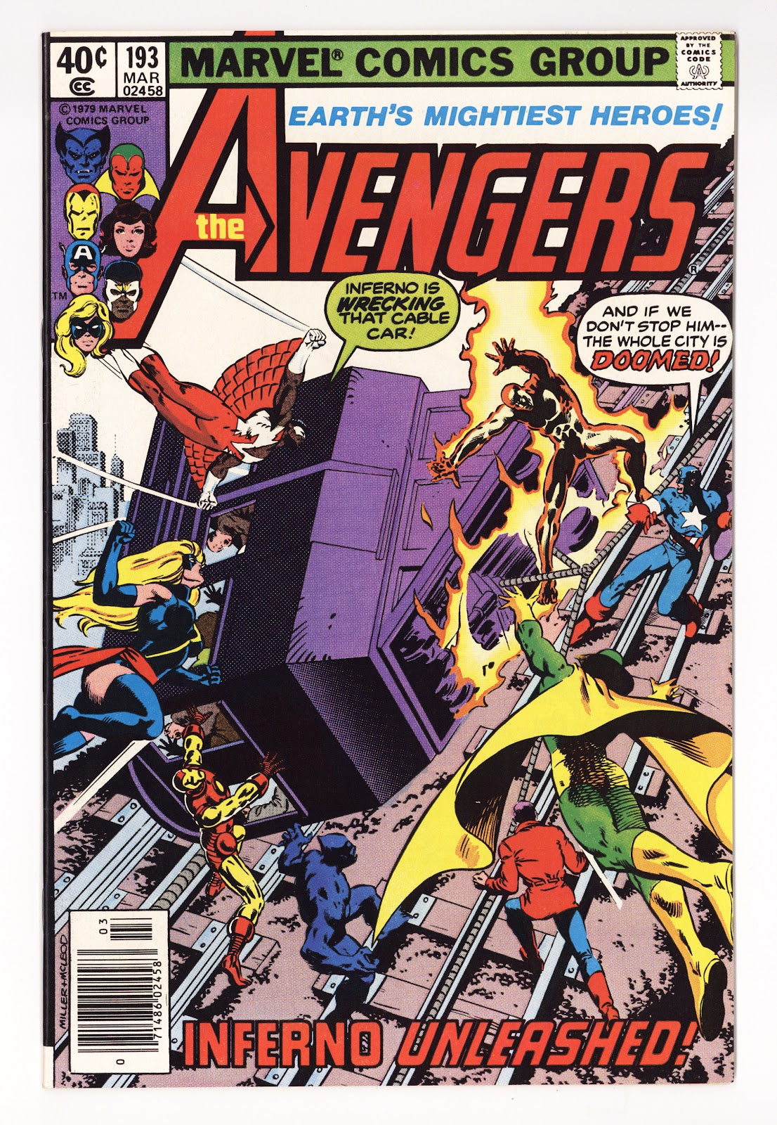 The Avengers Vol 1 193 High Grade (1980) Newsstand 