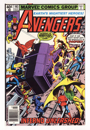 The Avengers Vol 1 193 High Grade (1980) Newsstand