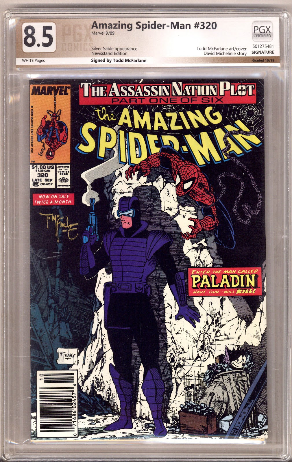The Amazing Spider-Man Vol 1 320 PGX 8.5 (VF+) (1989) Newsstand 