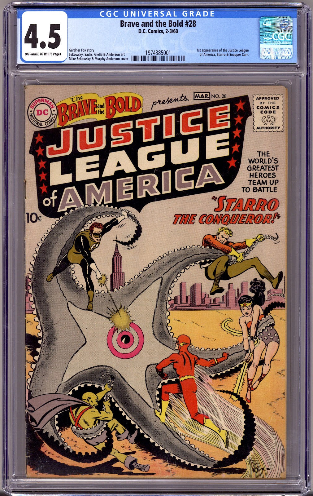 The Brave and the Bold Vol 1 28 CGC 4.5 (VG+)   (1960)