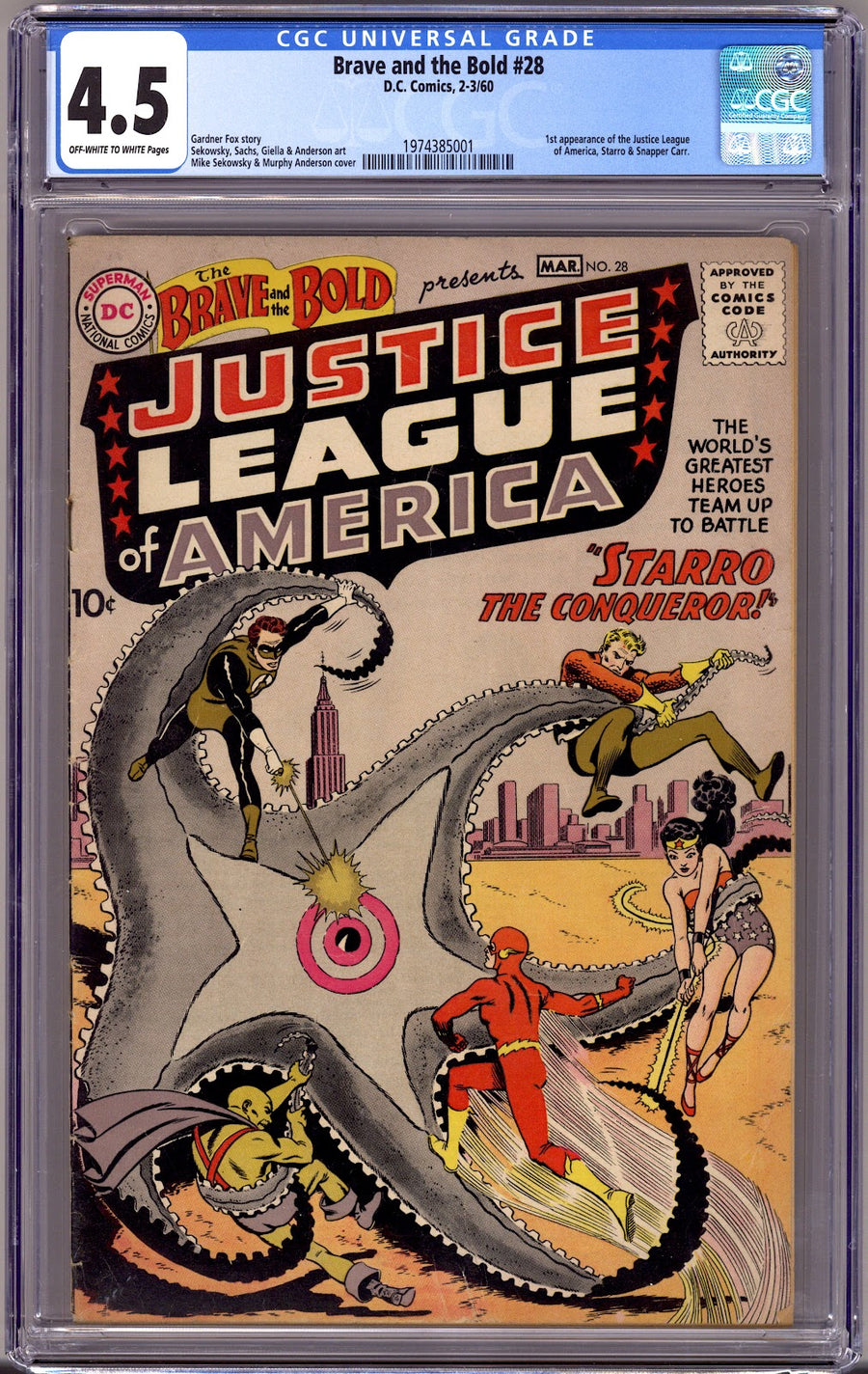The Brave and the Bold Vol 1 28 CGC 4.5 (VG+)   (1960)