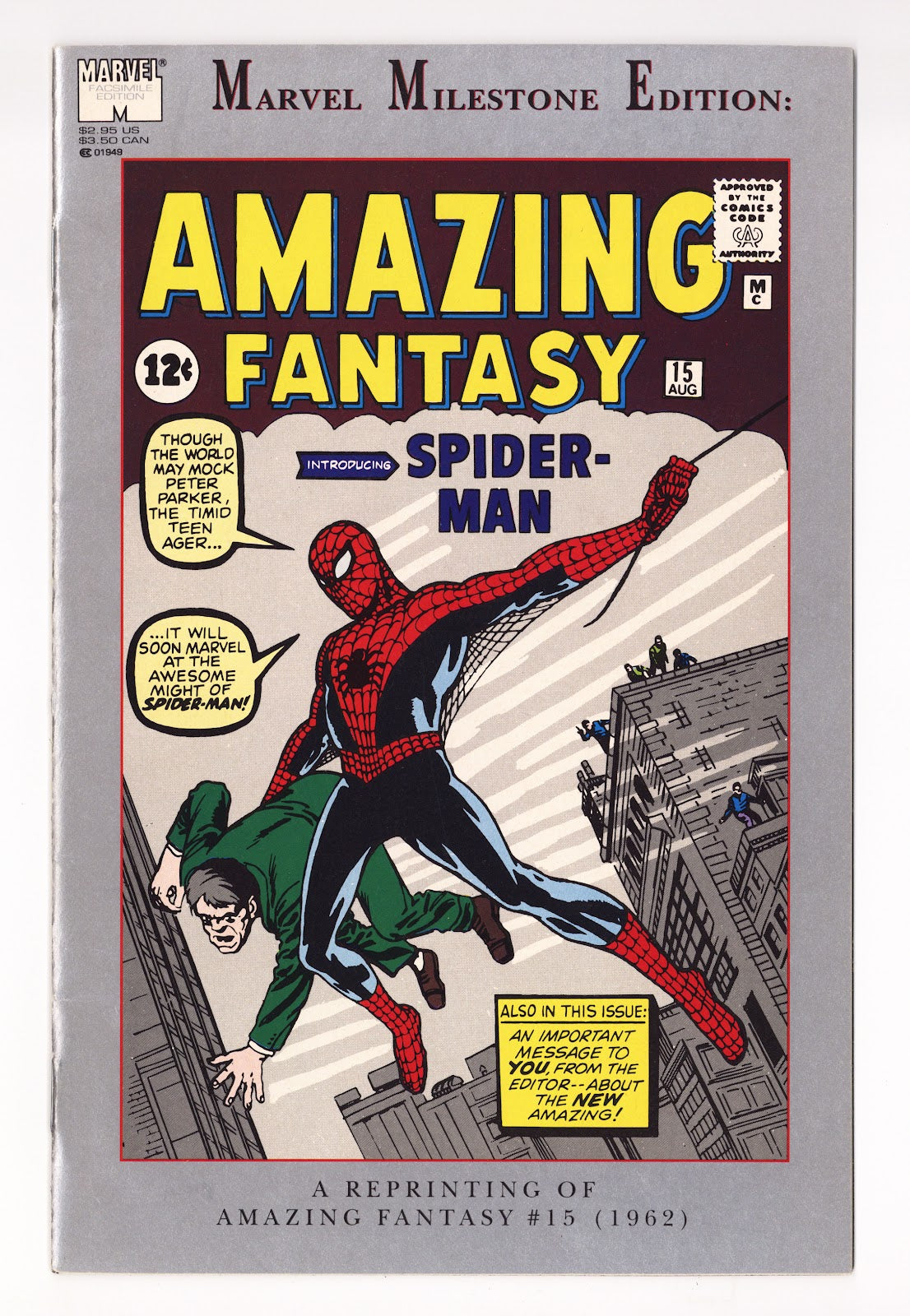 Marvel Milestone Edition: Amazing Fantasy #15 [nn] Mid Grade (1992) 