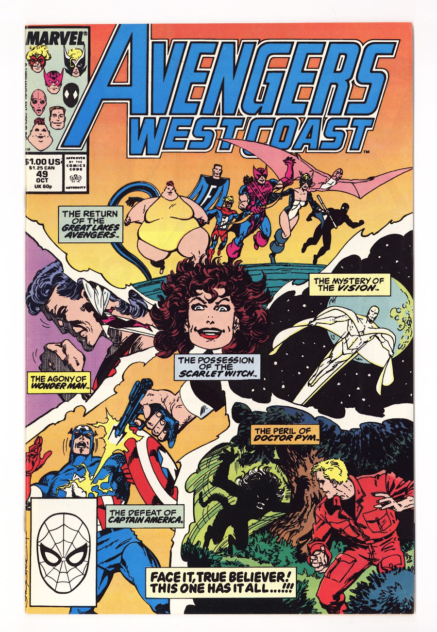Avengers West Coast Vol 2 49  High Grade   (1989)   Direct  