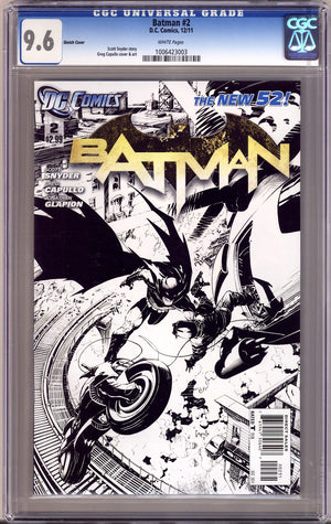 Batman Vol 2 2 CGC 9.6 (NM+) (2011) Capullo Sketch Incentive Variant